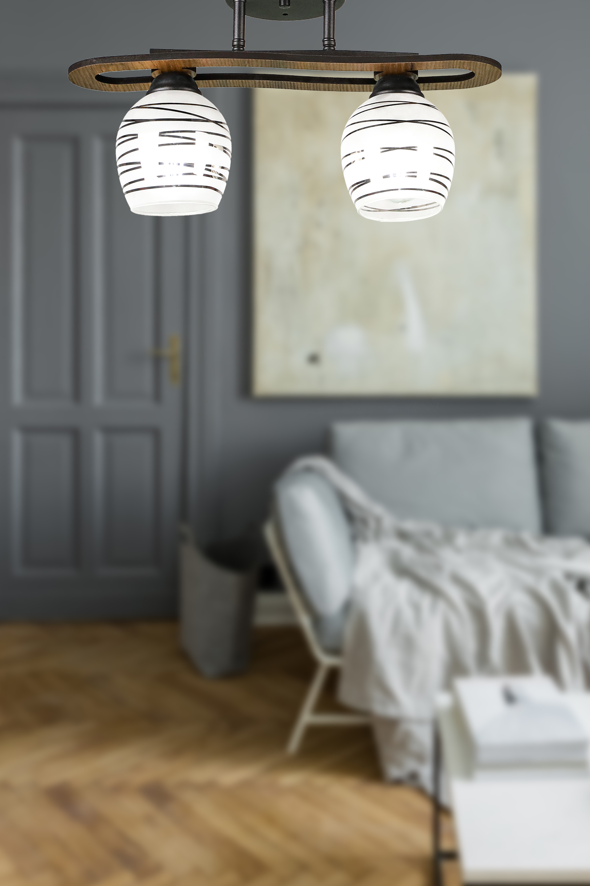 Kıta Chandelier Walnut